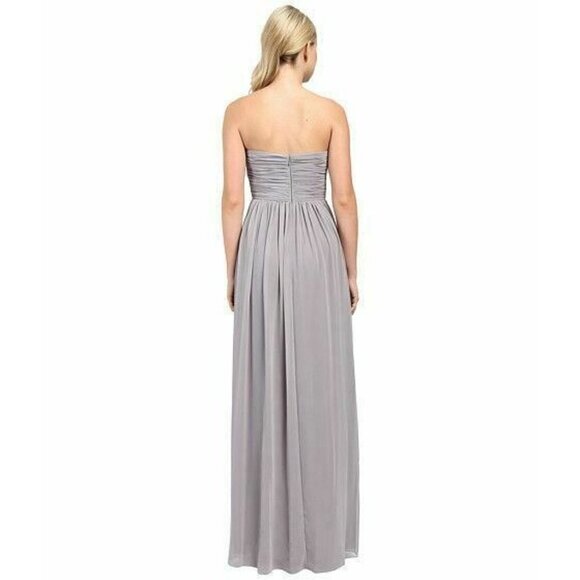 Donna Morgan Laur Ruched Silk Chiffon Gown Size 14 - Picture 2 of 12